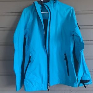 L.L. Bean Rain Jacket Womens XS Blue Hooded